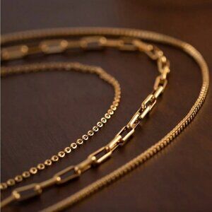New! 18K Gold Plated Chain Stack Set NWOT